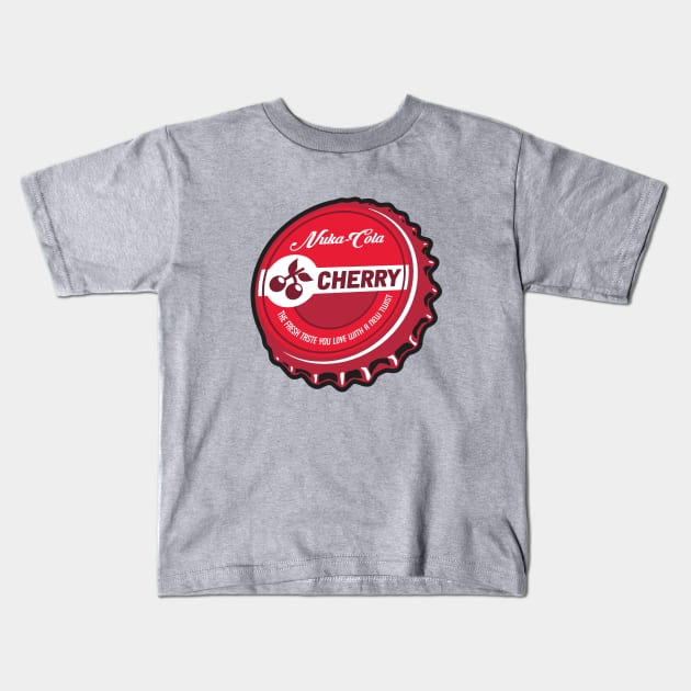 Vintage Atomic Cherry Soda Bottlecap Kids T-Shirt by StudioPM71